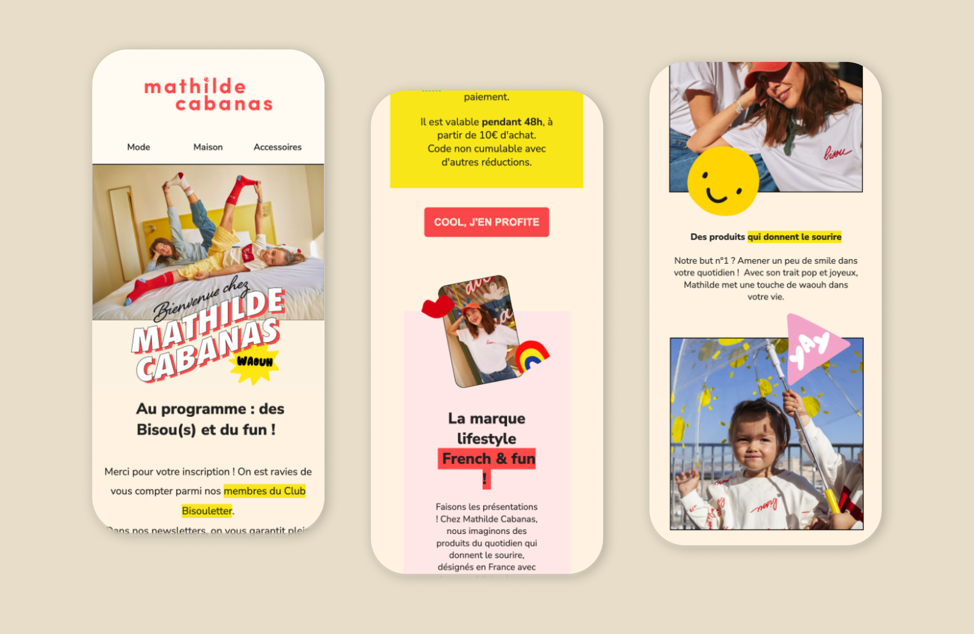 Refonte du welcome pack email Mathilde Cabanas